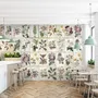 Vintage Floral Ceramic Art Wallpaper Mural
