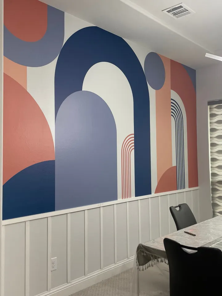 Geometric Arch with Shapes Wallpaper Mural