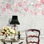 Pink Victorian Vine Flower Wallpaper Mural