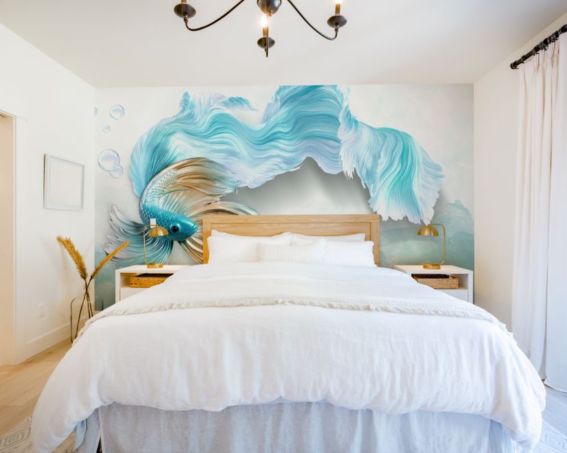 Abstract Guppy Fish Wallpaper Mural