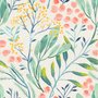 Papier peint fleurs vintage aquarelle feuilles botaniques