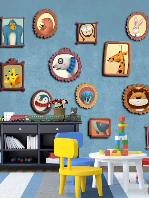 Kids Cartoon Photo Frame Wallpaper Mural