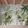 Papier peint forêt tropicale verte perroquet