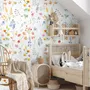 Watercolor Colorful Botanical Wild Flower Wallpaper Mural