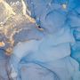Blue Gold Look Marble with Splash Wallpaper Mural