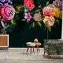 Dark Colorful Flowers Wallpaper Mural