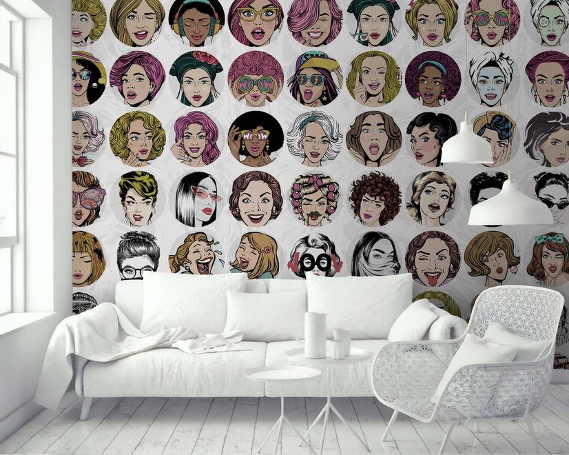 Fototapete Frauengesicht Pop Art