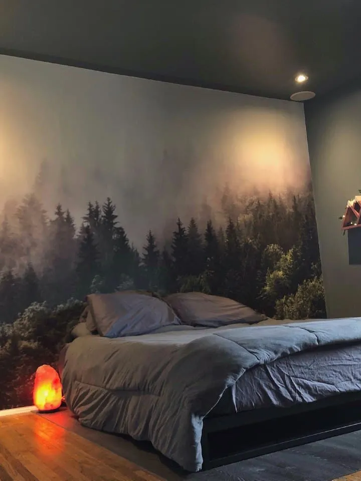 Misty Pine Forest Wallpaper Mural