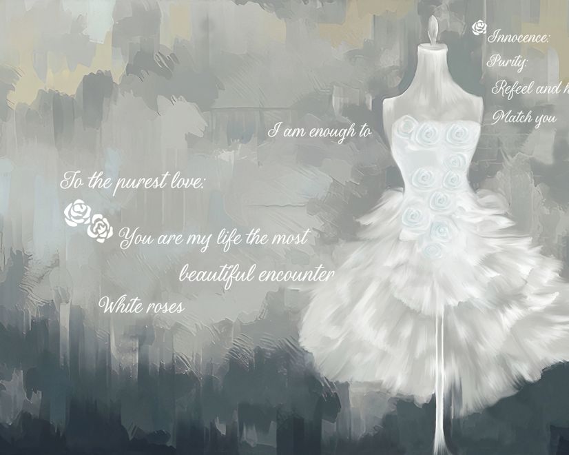 Watercolor Wedding Dress Wallpaper Mural
