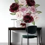 Sticker mural floral de pivoine rouge rose aquarelle