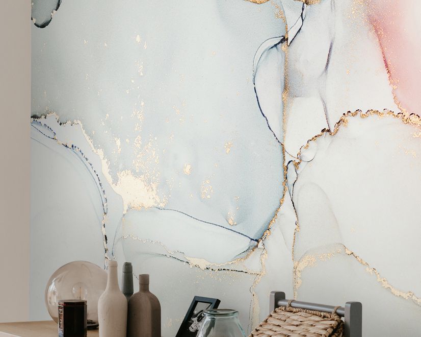 Soft Neutral Abstract Marble Art Wallpaper Mural