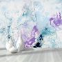 Turquoise Purple Marble Style Brush Wallpaper Mural