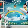 Papier peint monstres de dessin animé et de montgolfière