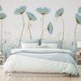Oil Painting Blue Poppy Flowers Wallpaper Mural