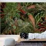 Papier peint forêt tropicale avec petits oiseaux