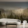Foggy Pine Forest Landscape Wallpaper Mural