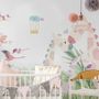 Nursery Tropical Landscape with Cute Girrafes Wallpaper Mural