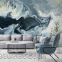 Abstract Watercolor Style Dark Marble Wallpaper Mural