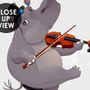 Cartoon Animal with Music Note Wallpaper Mural