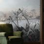 Colorful Parrot and Cute Monkey with Soft Forest Wallpaper Mural