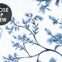Fototapete Monochrome Botanische Pflanzen im Chinoiserie-Stil