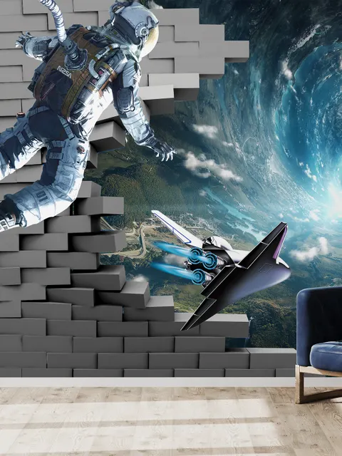 Astronaut with Galaxy Starry Wallpaper Mural