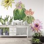 Watercolor Pink Yellow Cactus Florals Wall Decal Sticker