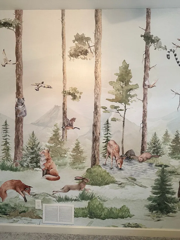 Kids Forest Animals in the Jungle Wallpaper Mural