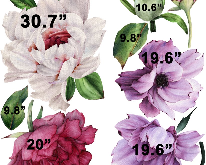 Peony Floral Colorful Bouquet Wall Decal Sticker