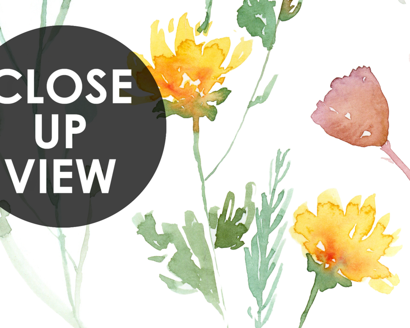 Watercolor Colorful Botanical Wild Flower Wallpaper Mural