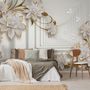 Lily Floral with Abstract Corridor Wallpaper Mural