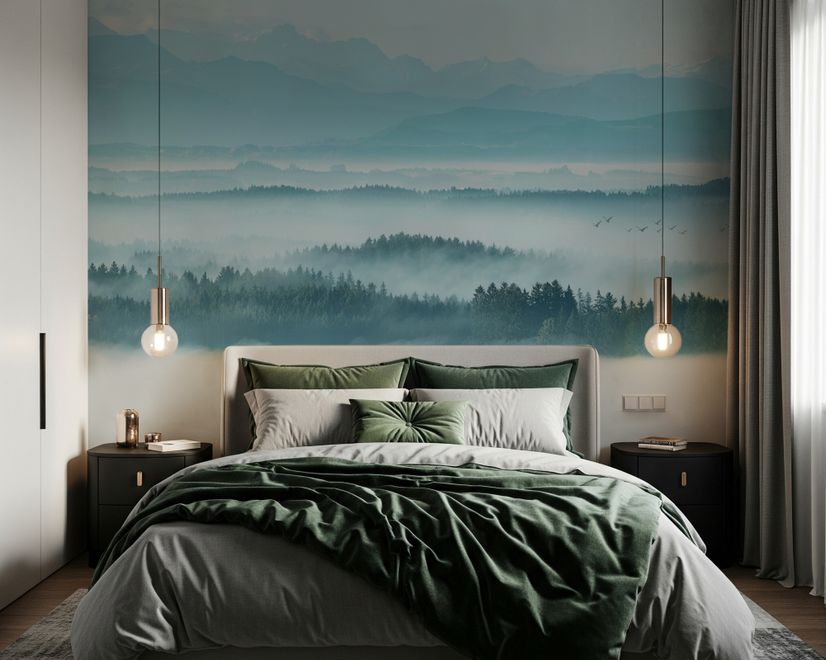 Misty Forest Landscape Wallpaper Mural