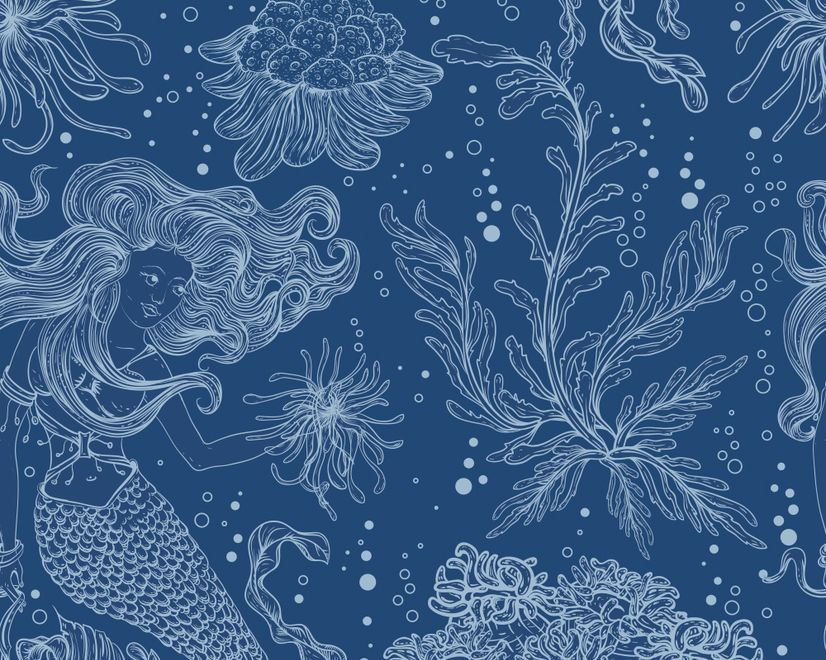 Kids Underwater Mermaid Girl Wallpaper Mural