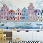 Watercolor Dutch Houses Wallpaper Mural for Kids