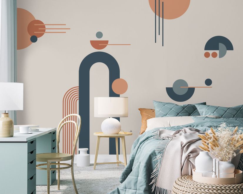 Geometric Arch with Shapes Wall Decal Sticker