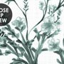 Fototapete Monochrome Botanische Pflanzen im Chinoiserie-Stil