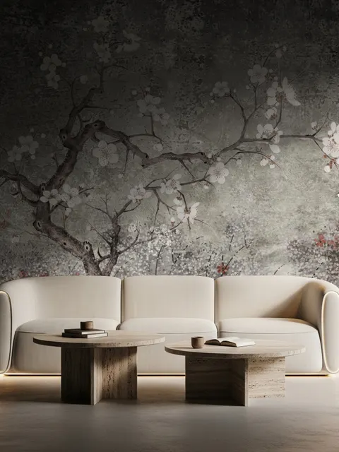 Vintage Dark Blossom Wallpaper Mural