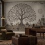 Antiker Römischer Gartenbaum mit Mosaikkunst-Fototapete