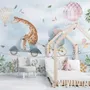 Kids Cycling Riding Cute Animals Wallpaper Mural