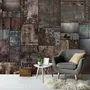 Dark Stone Wall Pattern Wallpaper Mural
