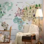 Kids Watercolor World Map Wallpaper Mural