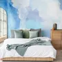 Watercolor Blue Brush Wallpaper Mural