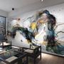 Watercolor Colorful Abstract Smoke Wallpaper Mural