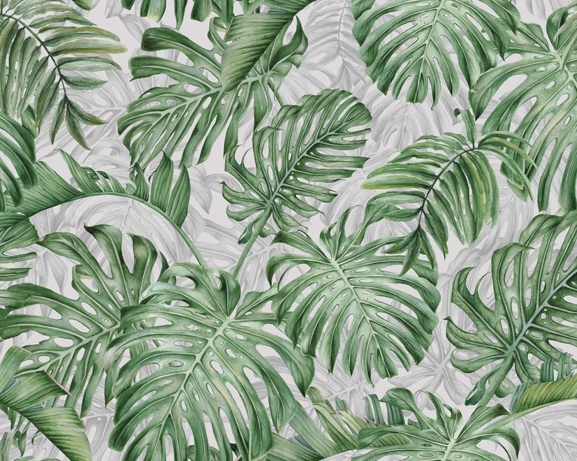 Tropical Leaf Pattern Wallpaper Mural