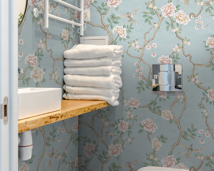 Soft Chinoiserie Peony Tree Blossom Art Wallpaper Mural