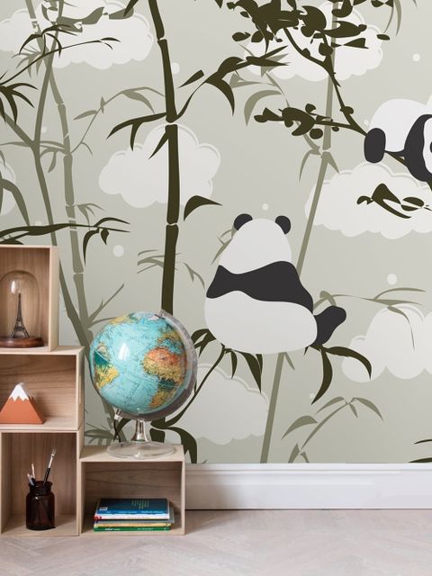 Niedliche Panda mit Bambusbaum Fototapete