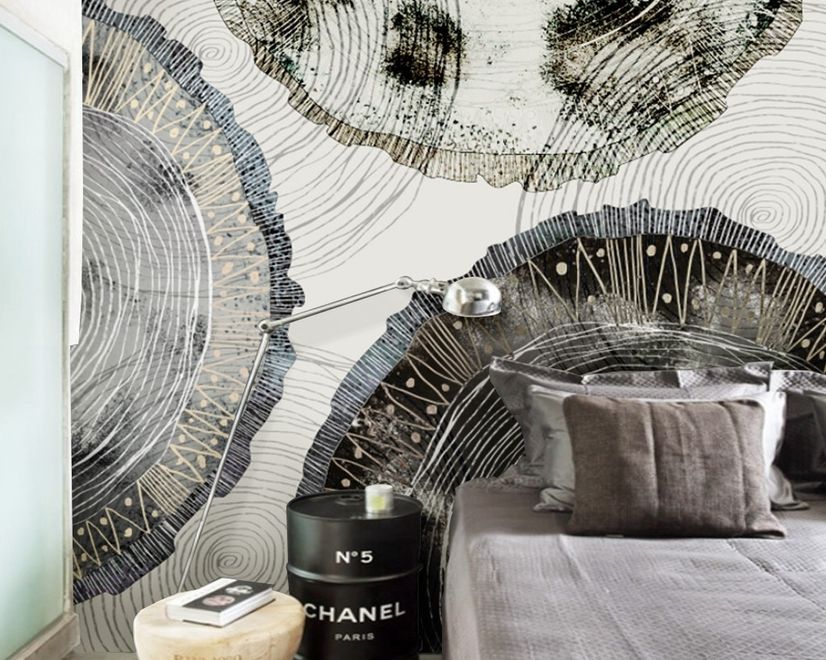 Watercolor Abstract Round Art Wallpaper Mural