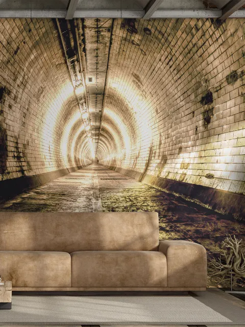 3D Look Tunnel Wallpaper Mural