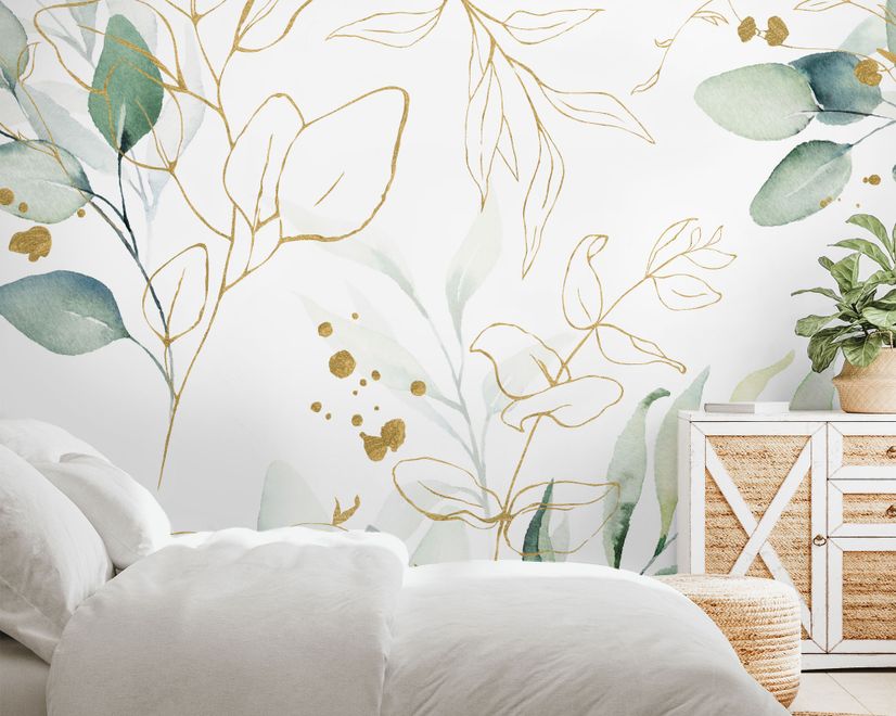 Eucalyptus Leaf Pattern Wallpaper Mural
