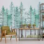 Pine Tree Painting Wallpaper Mural